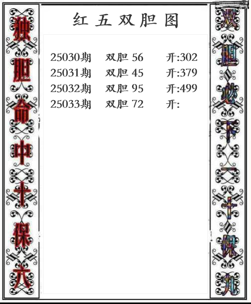 第25年033期红五双胆图