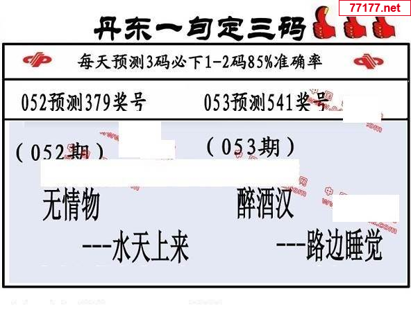 丹东图25年053期3d丹东一句定三码